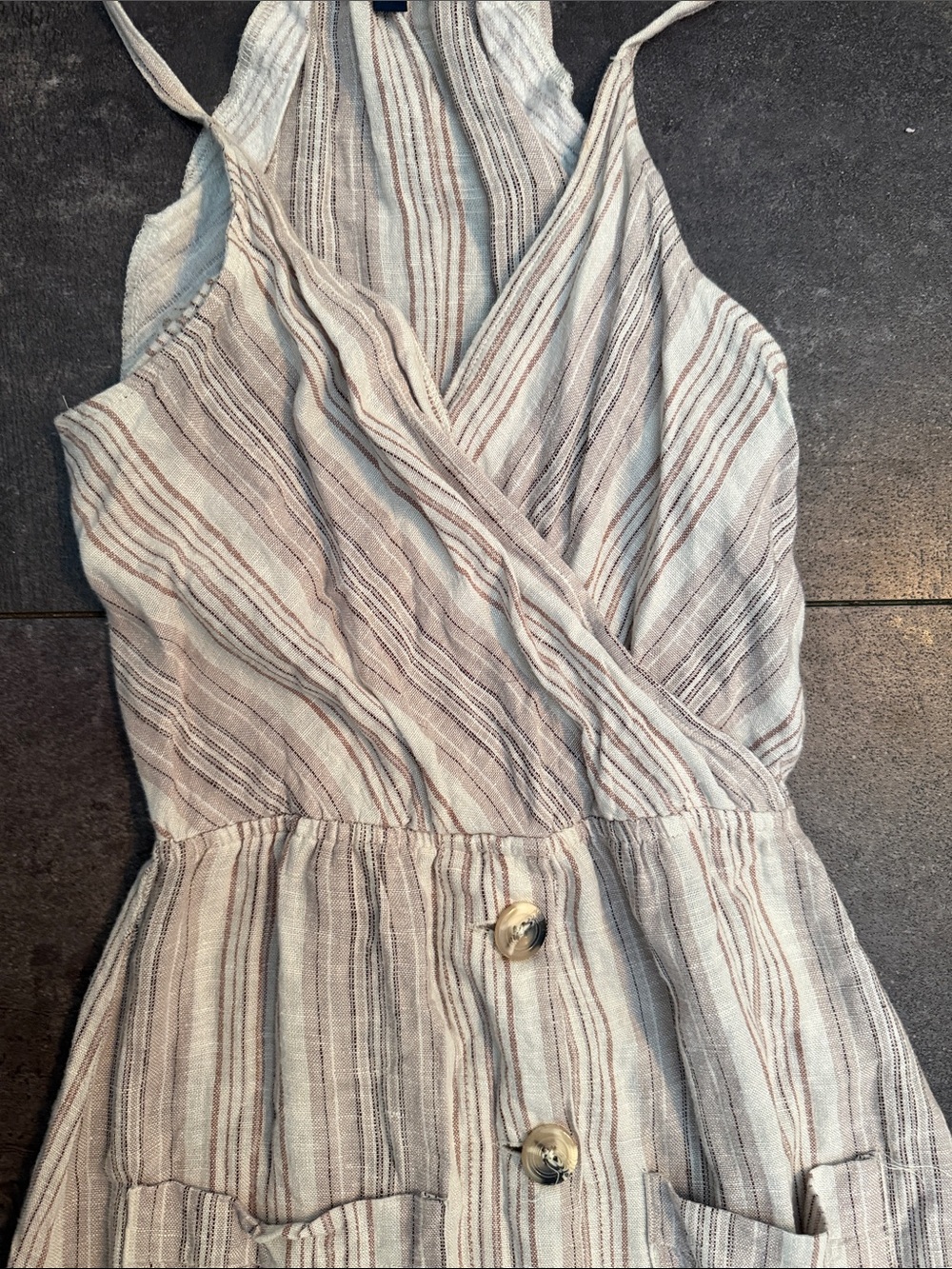 Indigo Rein Cream Striped Button-Front Maxi Dress - Picture 3 of 4